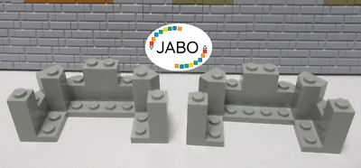 (L6/17) Lego 2x 6066 Burgturmspitze 4 x 8 x 2 1/3 Zinne alt hellgrau 6086 6079
