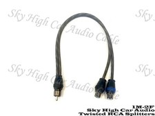 SKY HIGH CAR AUDIO TWISTED Y SPLITTER RCA 3 options 