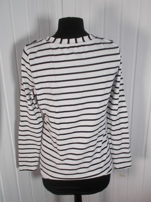 Marinière Terre De Marins – Taille 40/42 (5), Blanc Rayé Noir, Ancre Argentée, Occasion