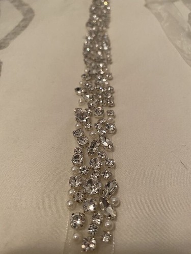 Diamond and pearl wedding dress belt