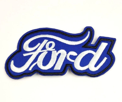 Ford Logo USA Racing Patch Bügelflicken gestickter Aufnäher blau