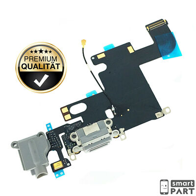 FÜR iPHONE 6 LADEBUCHSE DOCK CONNECTOR FLEX KABEL ANTENNE MIKROFON SPACE GRAU