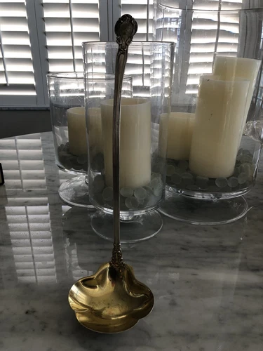 Chantilly-Gorham Sterling 14" Flat Long Handle PUNCH Ladle - NO MONO - VERY RARE