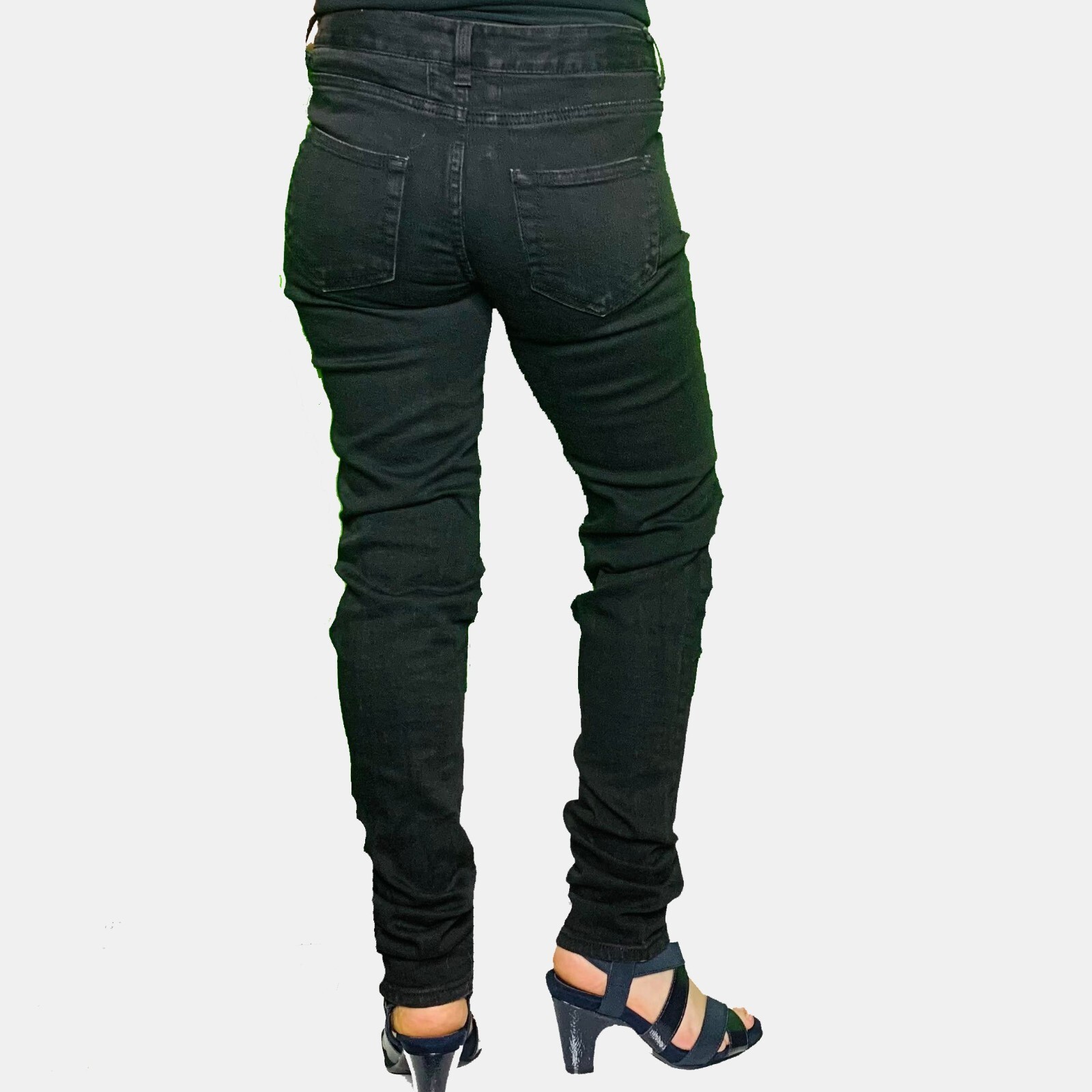 Jeans skinny strappati Saint Laurent Paris neri. Jeans taglia 26 US 4