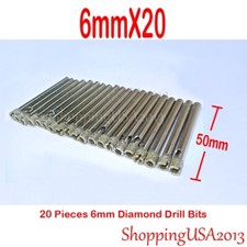 20Pcs 6mm Diamond Drill Bits Set Chunk Hole Saw Cutter Tool Granite Glass Marble