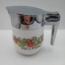  Corning Ware Gemco Spice of Life Pot A Creme Creamer w/Lid Handle Vintage 