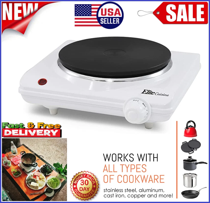Elite Gourmet ESB-301F Countertop Electric Single Cast Iron Burner, 1000  Watts | eBay
