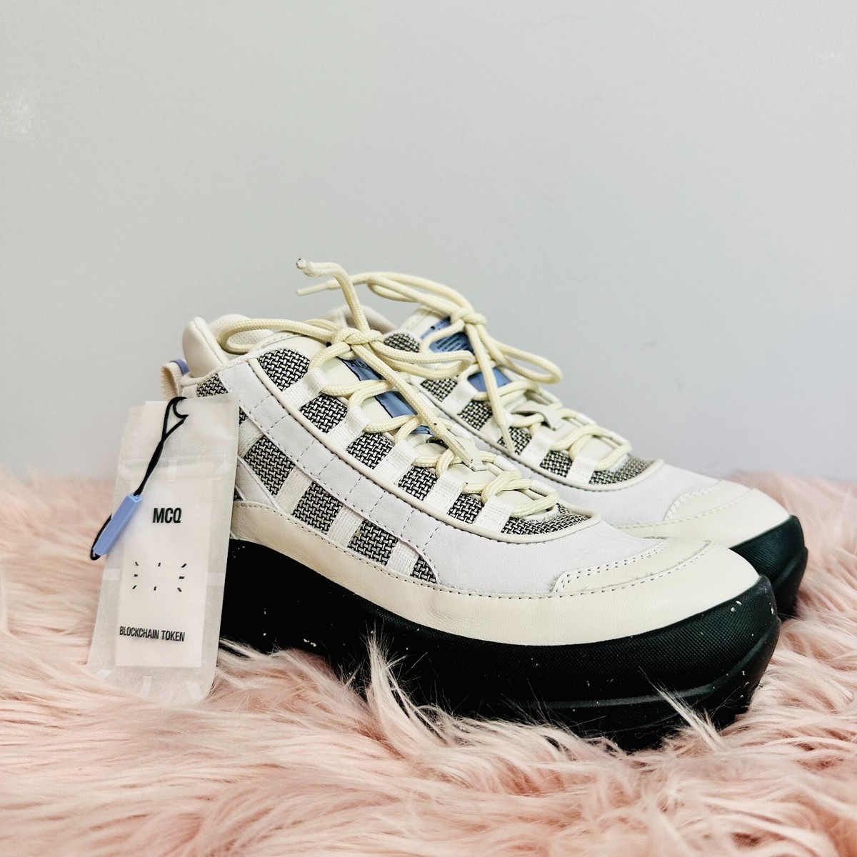 ALEXANDER MCQUEEN MCQ CHAINMAIL AND LEATHER HIKING BOOTS SHOES SZ
