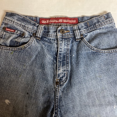 ECKO UNLTD Denim Foundry long Shorts size 14 Boys 1972 Embroidery Logo - Picture 4 of 10