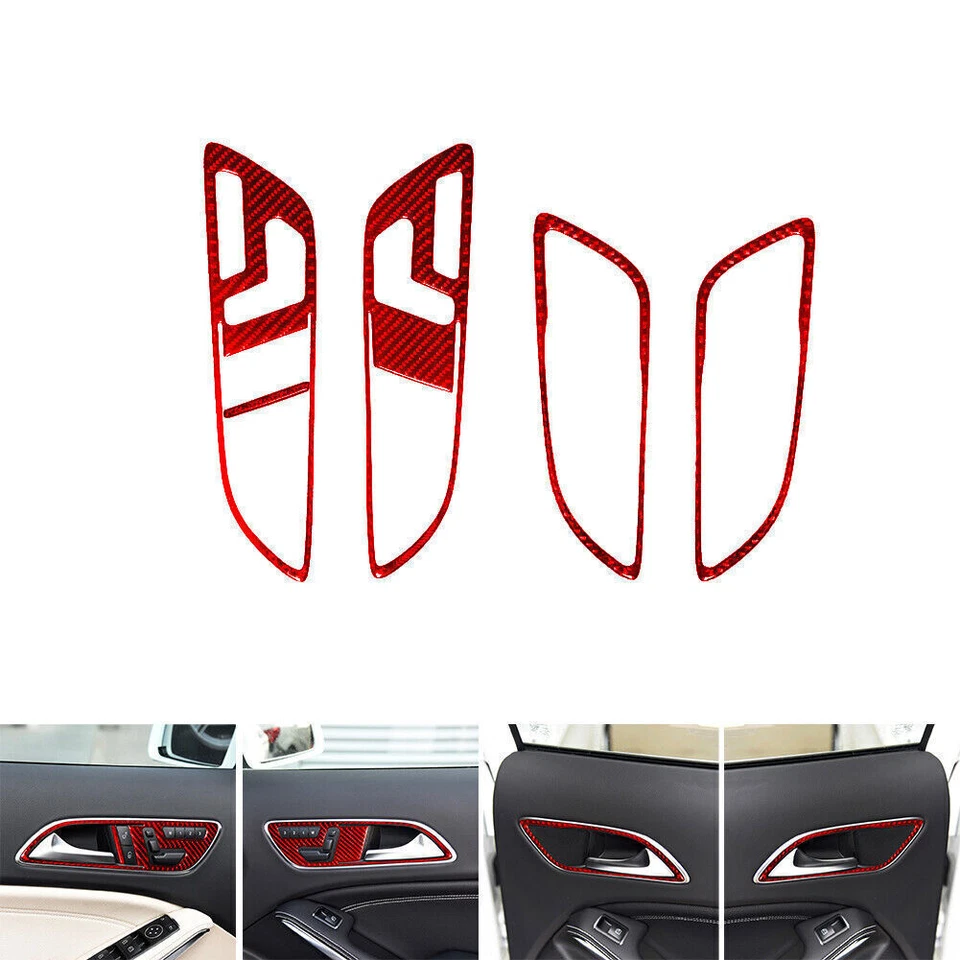 Kit de 35 piezas de cubierta completa de fibra de carbono roja para Mercedes Benz Clase CLA 2014-2018 Foto 4 de 4