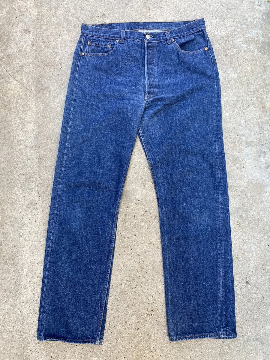 Vintage 80s Levi's 501 Dark One Wash Fuzzy Indigo Jeans Made In