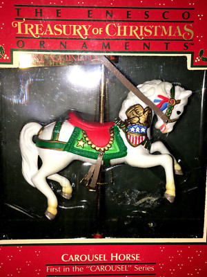 Enesco Andenken 1983 Karussell Pferd #1 Treasury Von Weihnachten Deko Neu Vtg