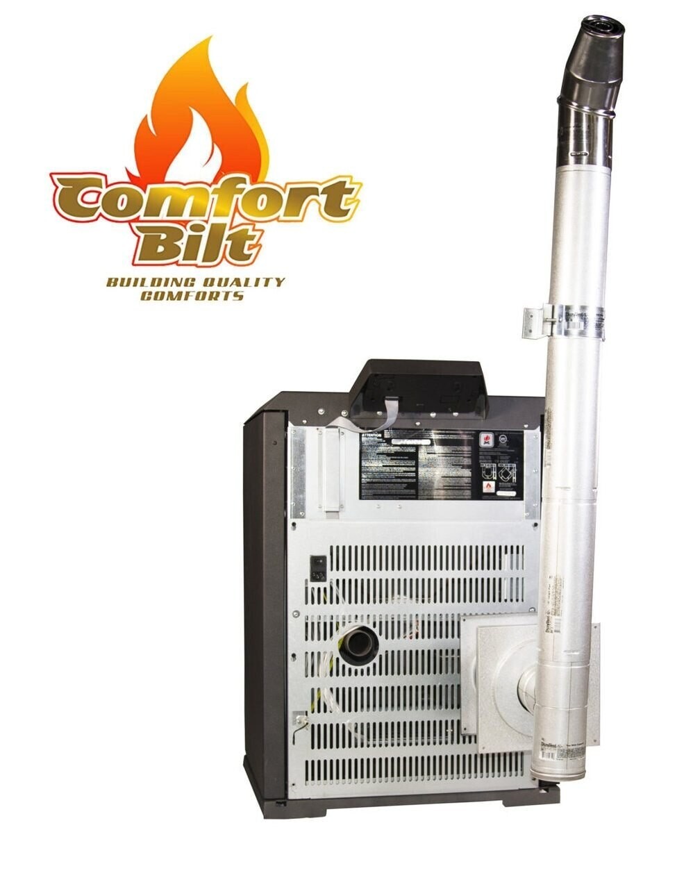 Comfortbilt 3 inch Pellet Stove Piping Kit - Silver / No Elbow