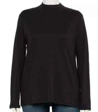 Croft & Barrow Size XL Black mock neck knit top, long sleeve, NWT