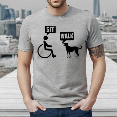 SIT & WALK | Men And Dog Talk | LUSTIG | NEUHEIT | WITZ | HERREN T-SHIRT TEE TOP