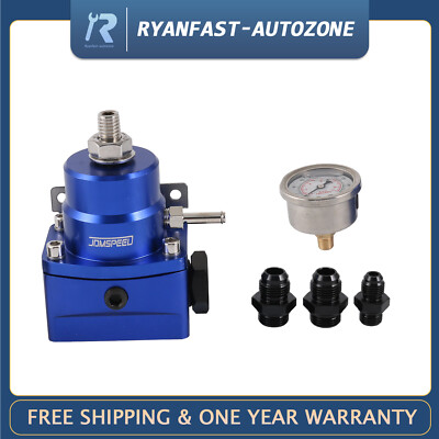 Blue AN6 AN8 Fuel Inject Pressure Regulator Kit W/ 0-160psi Oil Gauge ...
