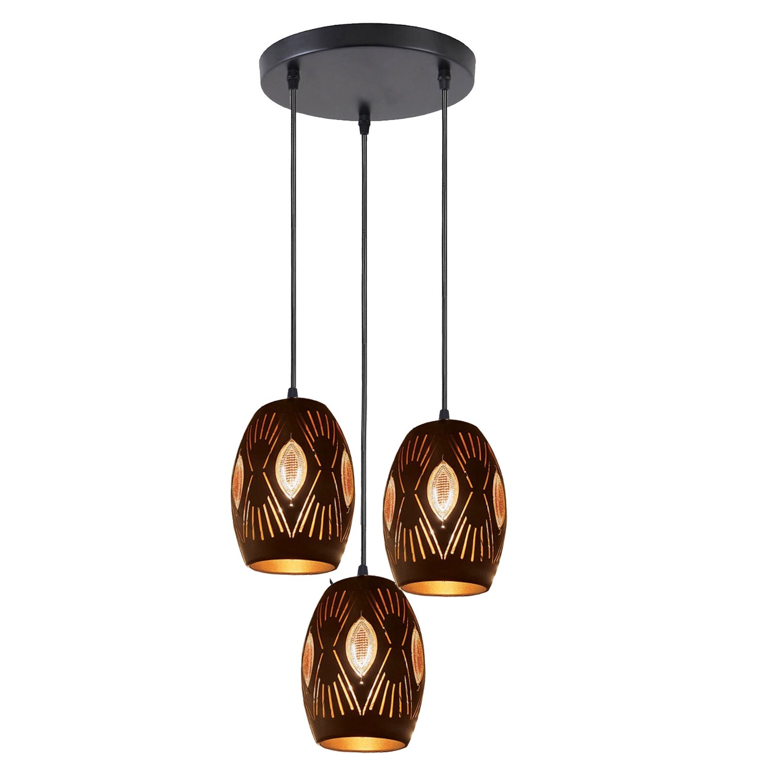 Vintage Industrial Pendant Light Crystal Lampshade Hanging Retro