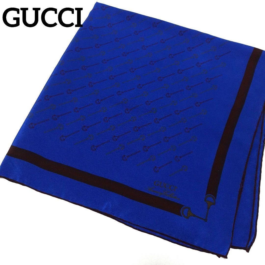 Gucci bleu motif embout de tuyau écharpe accessoire de mode pour femme