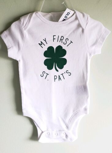 NEW Old Navy Baby Boy Girl 3-6 / 18-24 MONTHS First St. Patrick's Day Bodysuit - Picture 1 of 3