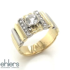 Brillantring Gold Diamanten 0,43ct 585er bicolor 14kt Damen Finger Stäbchen 1412