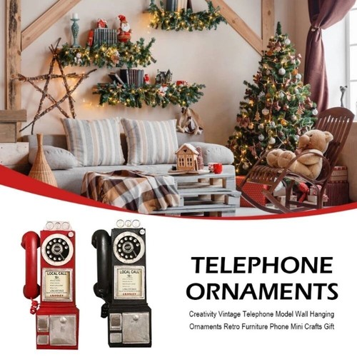 Wall-Mounted Telephone Model Booth Telephone Figurine Photography Props