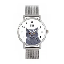 Toff London TLWS-31806 Ladies Blue British Shorthair Cat Head Watch