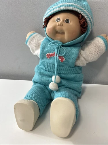 1985 Cabbage Patch Kids Twins Doll Boy W/ Brown Hair & Brown Eye W/ CPK Outfit