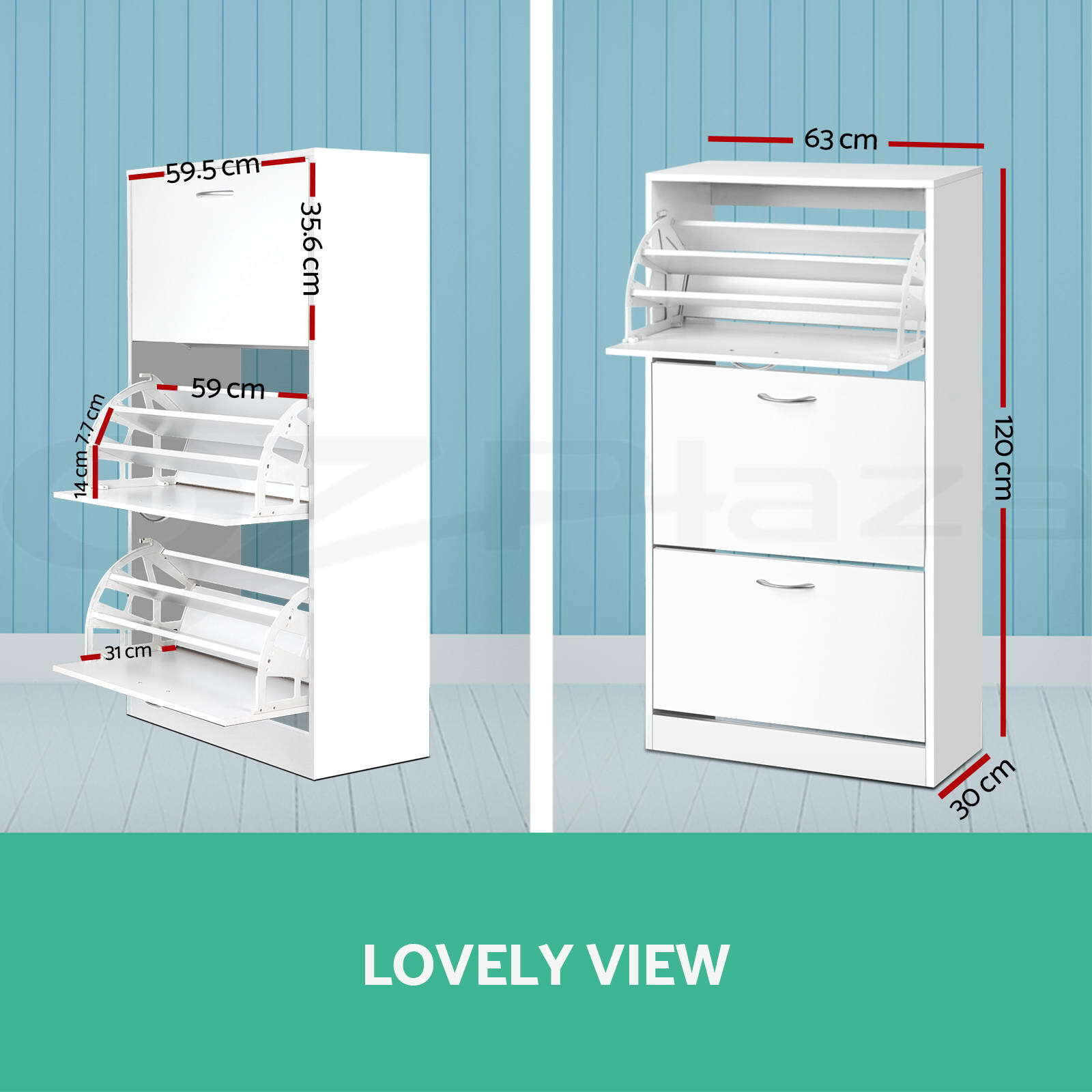 Artiss Shoe Shoes Storage Rack Organiser 36 Pairs White Shelf