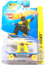 2014 HOT WHEELS SKATE PUNK HW OFF-ROAD BLUE 3" DIECAST SKATEBOARD YELLOW ORANGE