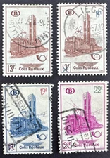 Belgium  1954 SCOTT Q362, Q365-Q367 Lot of 4 Used Railway Parcel Post Electric