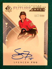 2018-19 UD SP Authentic  Spencer Foo  Future Watch  112/999  RC Auto