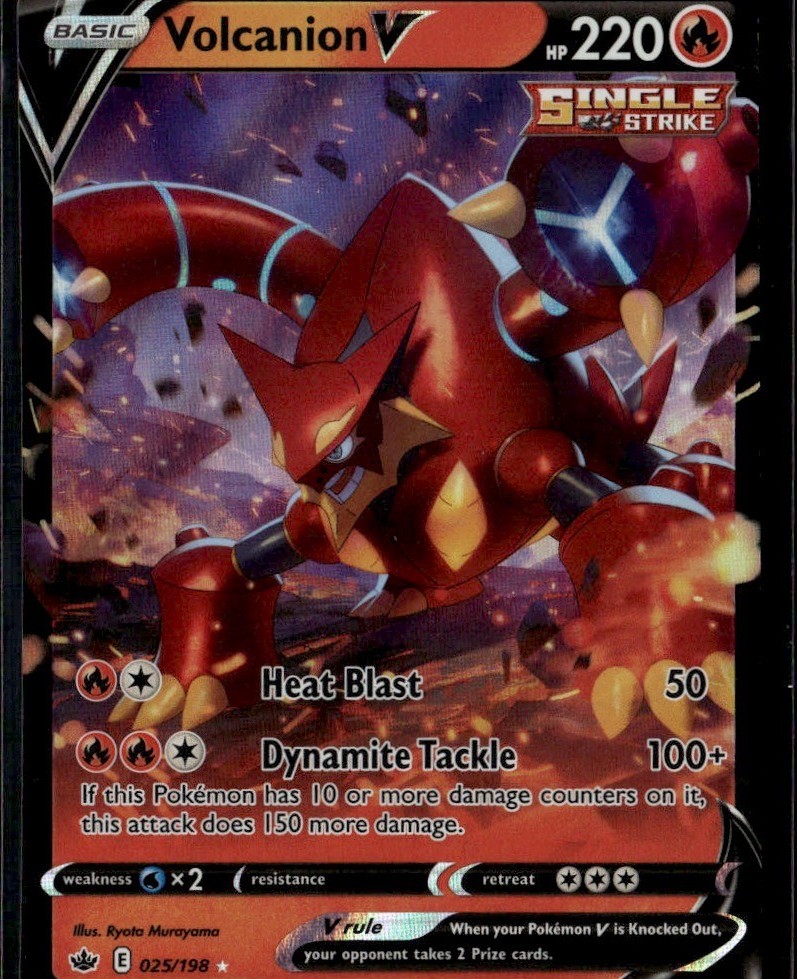Volcanion V Ultra Rare SWSH06: Chilling Reign 025/198 Fire Holofoil Pokemon Card