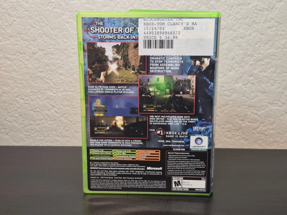 Microsoft Xbox Rainbow Six 3 Black Arrow Game CIB Complete Reg Card NM Disc - Image 4 of 4