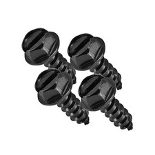 Black License Plate Screws Rustproof 18-8 14 X 34 Hex Head