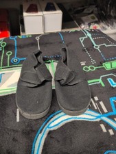 Walkright Canvas Black Slip-On Plimsolls School Shoes Kids and Boys Size 10