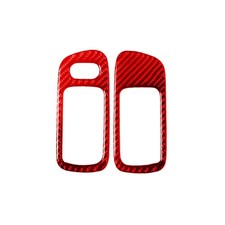 2pcs Red Carbon Fiber Interior Door Handle Bowl Cover For Honda Civic 2003-2005