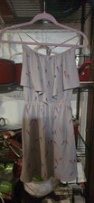 American Eagle AE Lavender W/Birds Sleeveless Ruffle Dress Size SP Free Shipping