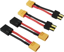 4pcs Compatible with TRX to XT60 Male Female RC Connector Adapter with 14awg 2in