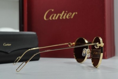 Vintage Cartier sunglasses round frame lunette brille Gold