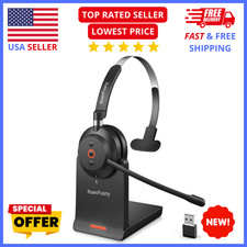 Bluetooth Headset w Mic   Wireless Noise-Reducing Headphones for Work Calls