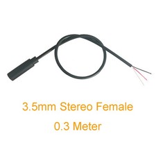 1pc 30cm Audio AUX Cord 3.5mm Stereo Female Jack 3pin Wire DIY Pigtail Cable