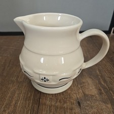 Longaberger Pottery Woven Blue Traditions Small Juice Pitcher, 1 Qt Made In USA