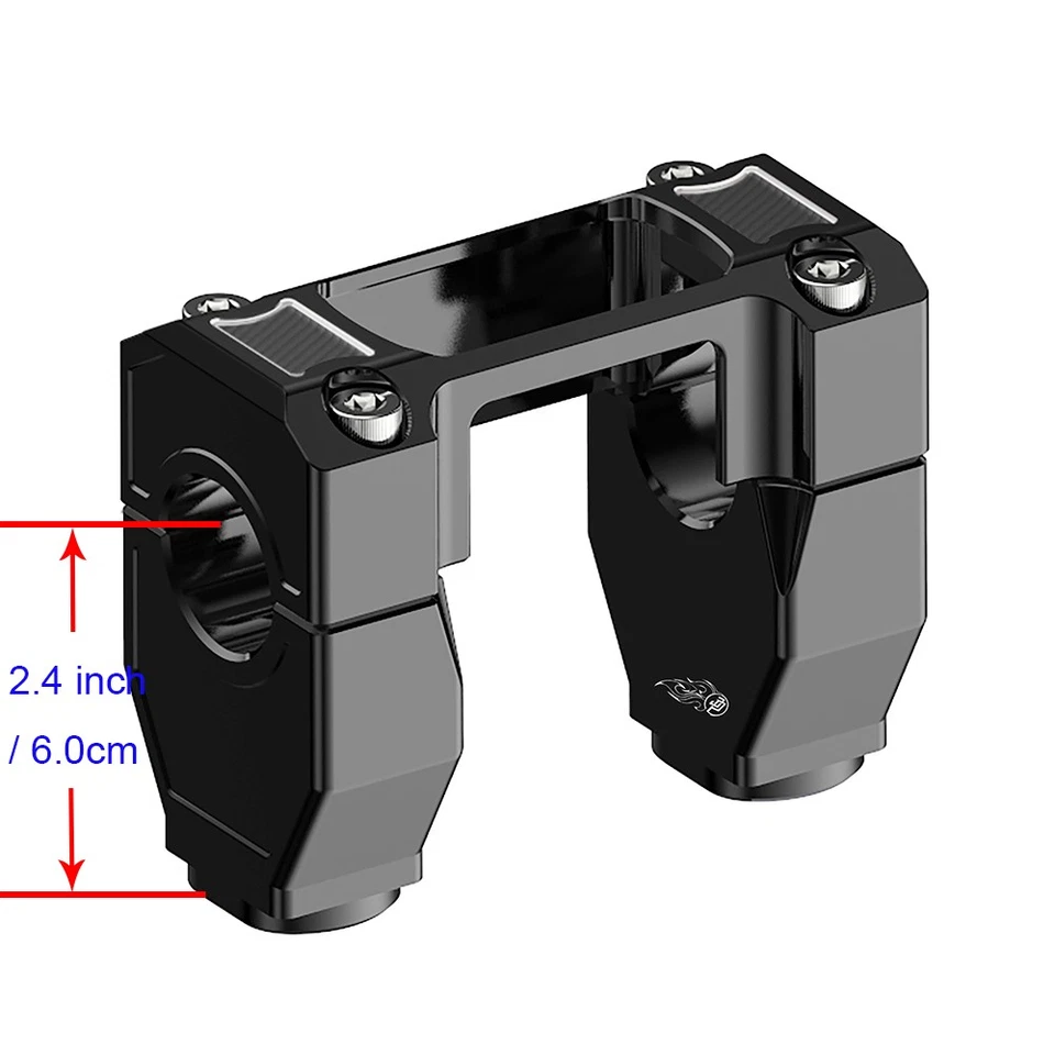 2.4" Tall Black Handlebar Risers Kit for Harley 2018-2024 Softail Breakout FXBRS - Imagem 2 de 4