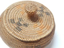 3 COLOR ANTIQUE VINTAGE SHOSHONE - PANAMINT LDED INDIAN BASKET DEATH VALLEY AREA