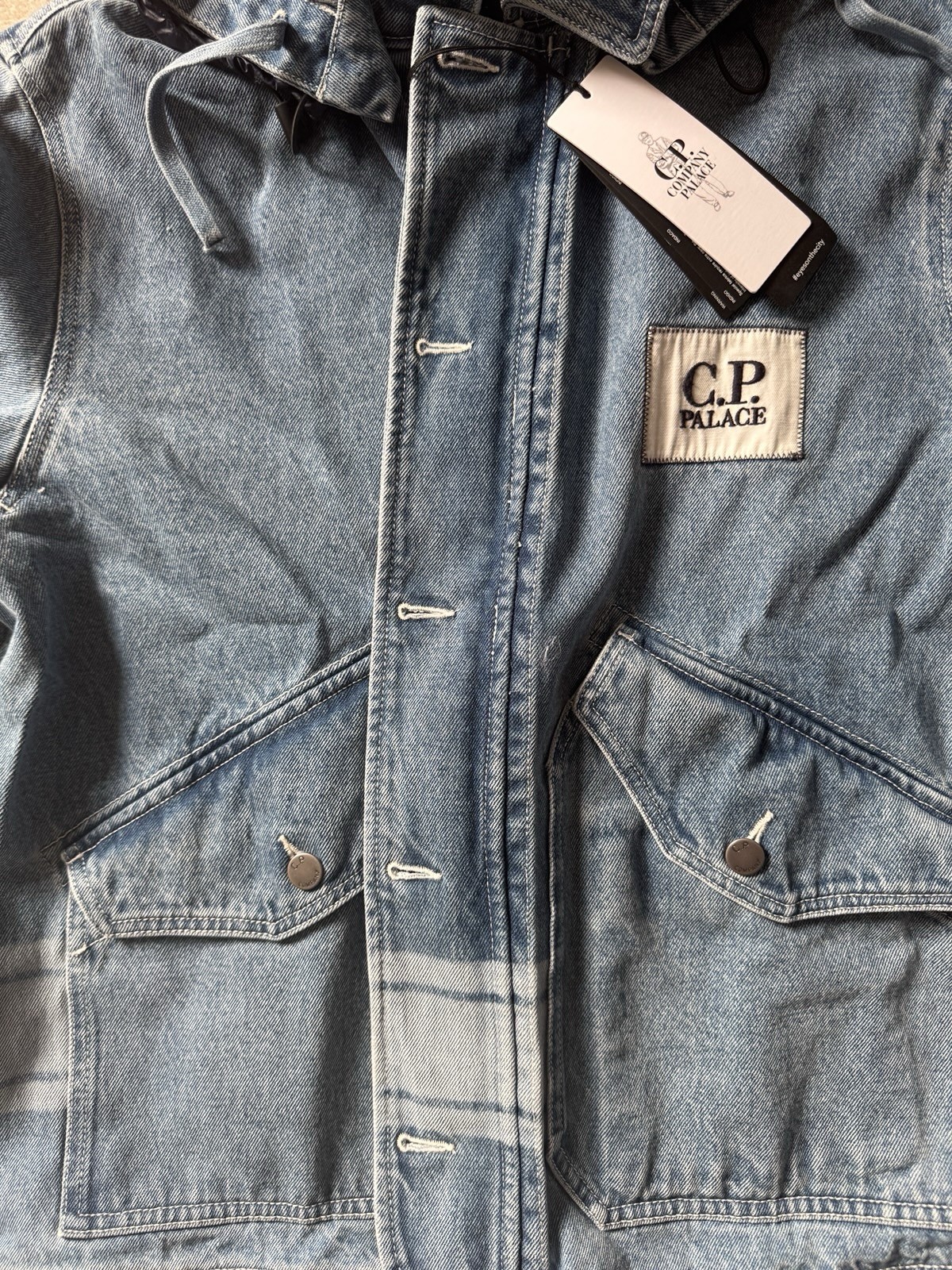 Palace X C.P Company Denim Jacket 14 3/4 OZ Size L image 2