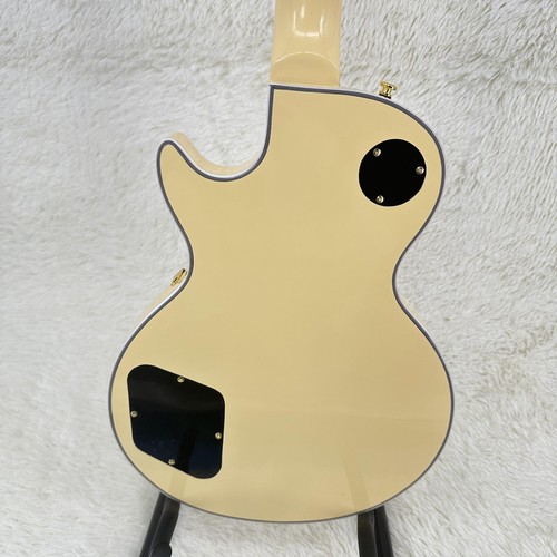 LP Milk chitarra elettrica battipenna nero 2H pickup parte oro corpo solido - Foto 12 di 14