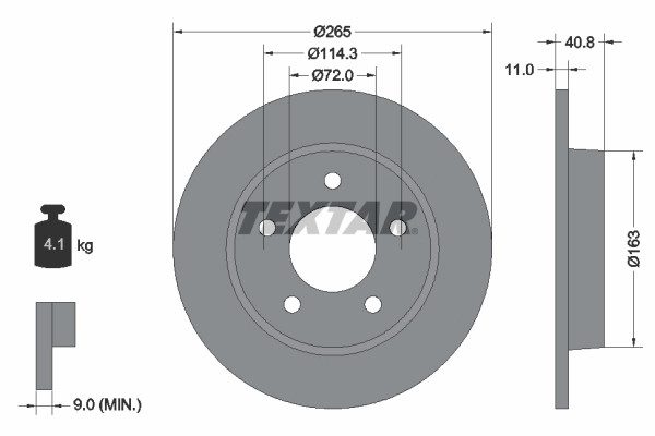 Disques de frein Textar 92130500 arrière interchangeables avec BFF426251 et BP4Y26251B