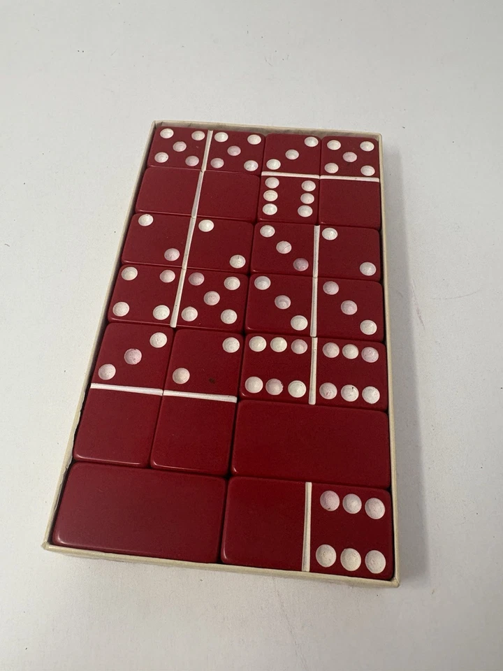 Vintage Puremco #616 RED Standard Marblelike Dominoes w/box - Image 2 of 4