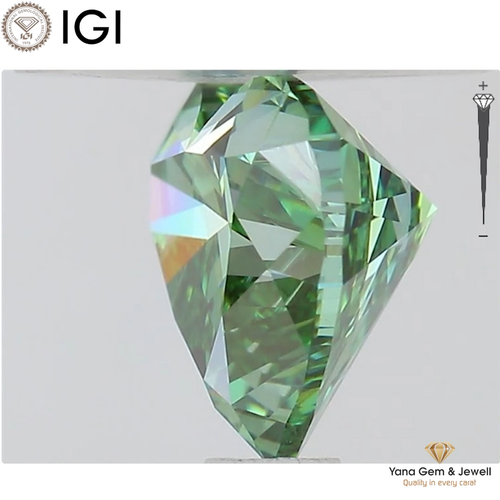 CVD Lab Grown Diamond 1,01 CT certificato IGI taglio cuore VVS2 chiarezza verde vivo - Video 1 di 1
