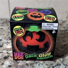 NEW NeeDoh Jack-Glow Lantern Pumpkin Squishy Glow in the Dark Halloween